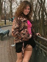 Sexy teen outdoors with no panties